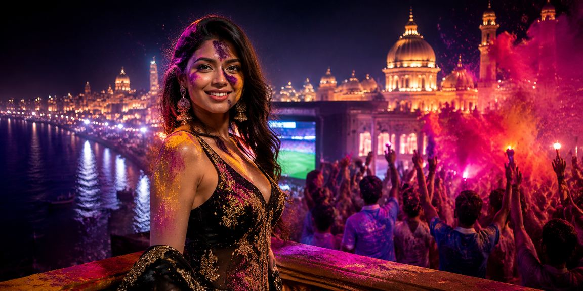 Mobile player enjoying Aviator game experience during Holi festival in Lucknow